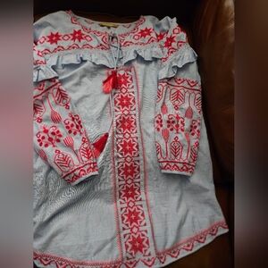 Rose And Rose Embroidered Dress Nwot M/L